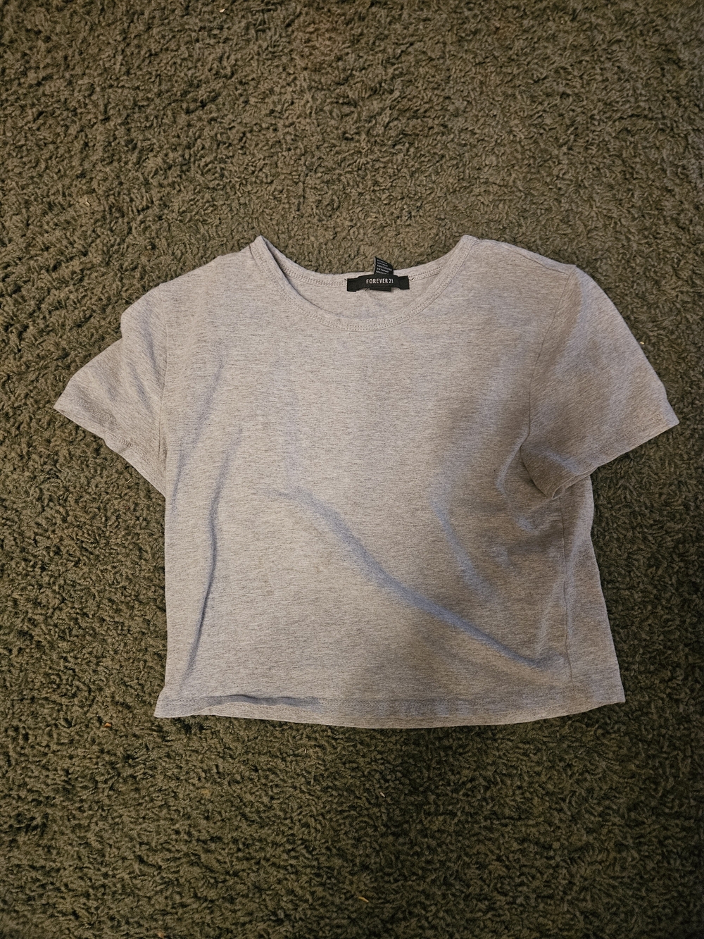 Forever 21 Light Gray Cropped Tee